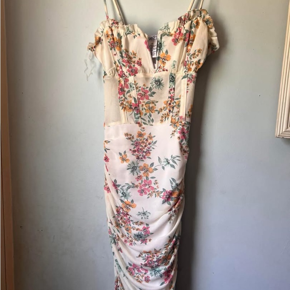 Rue21 Cream Floral Midi Dress